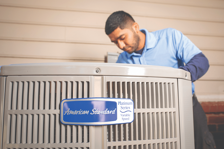 American Standard Tech with Platinum Series HVAC unit