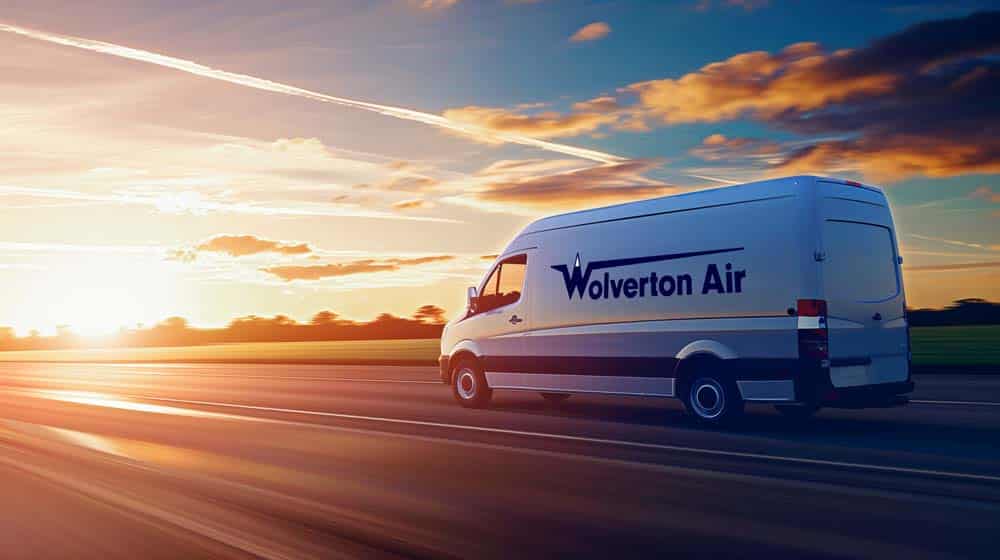 Wolverton van driving off into the sunset